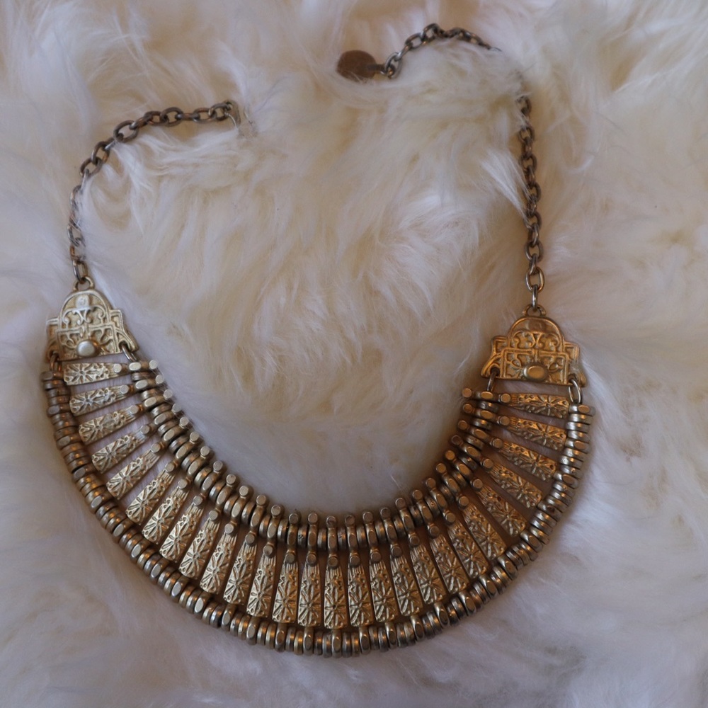 UO brass bib style necklace